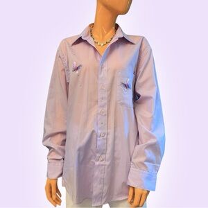 LAS OLAS Butterfly Embroidered Long Sleeve Button Down Collared Shirt